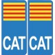 GATO catalán de la etiqueta engomada de la placa