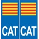 GATO catalán de la etiqueta engomada de la placa