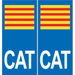 GATO catalán de la etiqueta engomada de la placa