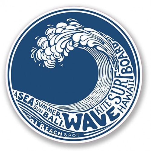 Vague Motif Surf Hawaii Bali Wave autocollant sticker adhesif logo numéro 9