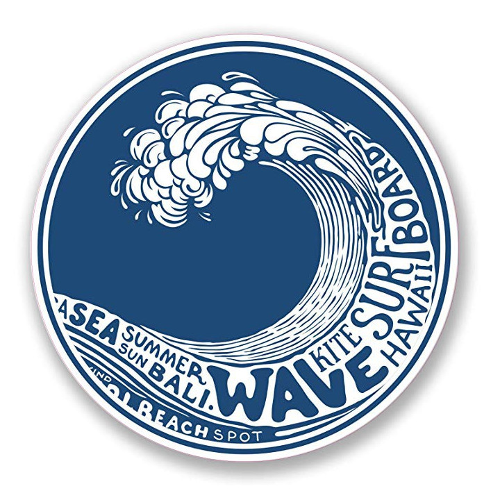 Tiki tabla de surf, tótem de hibisco decal sticker adhesivo 3