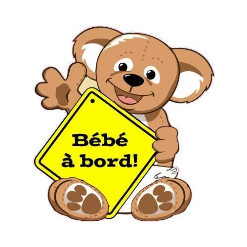 Autocollant sticker Bébé à bord ours en peluche 9