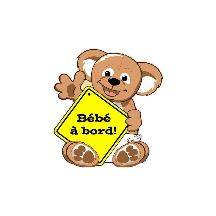 Autocollant sticker Bébé à bord ours en peluche 9