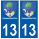 13 Sausset-les-Pins blason ville autocollant plaque