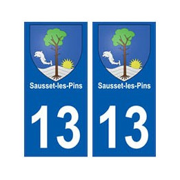 13 Sausset-les-Pins blason ville autocollant plaque