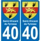 40 Saint-Vincent-de-Tyrosse blason autocollant plaque stickers ville