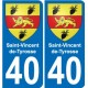 40 Saint-Vincent-de-Tyrosse coat of arms sticker plate stickers city