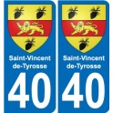 40 Saint-Vincent-de-Tyrosse wappen aufkleber typenschild aufkleber stadt
