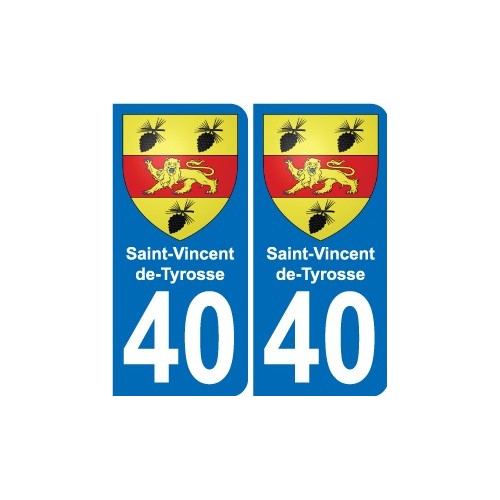 40 Saint-Vincent-de-Tyrosse blason autocollant plaque stickers ville