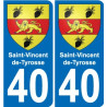 40 Saint-Vincent-de-Tyrosse wappen aufkleber typenschild aufkleber stadt