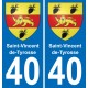 40 Saint-Vincent-de-Tyrosse blason autocollant plaque stickers ville