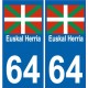 64 Baskenland aufkleber platte