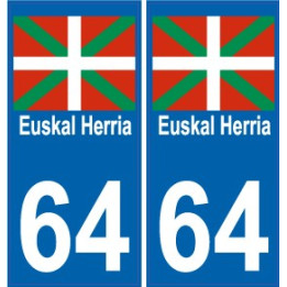 64 Basque Country sticker plate