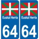64 paesi Baschi adesivo piastra