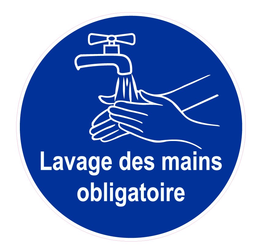 Sticker Lavage Des Mains Obligatoire Logo 2 Se Laver Les Mains Obligation Legislation Autocollant Sticker