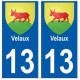 13 Velaux blason ville autocollant plaque