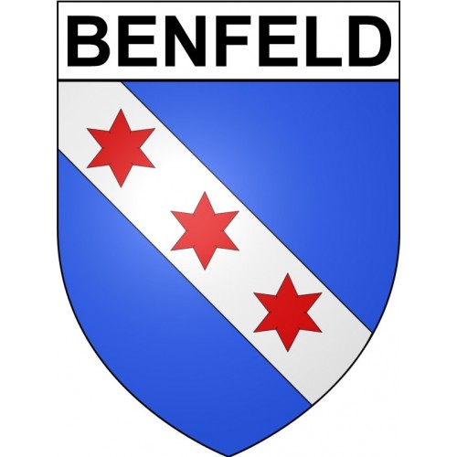 Pegatinas escudo de armas de Benfeld adhesivo de la etiqueta engomada