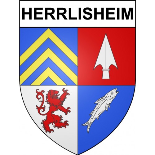 Herrlisheim 67 ville sticker blason écusson autocollant adhésif