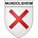 Pegatinas escudo de armas de Mundolsheim adhesivo de la etiqueta engomada