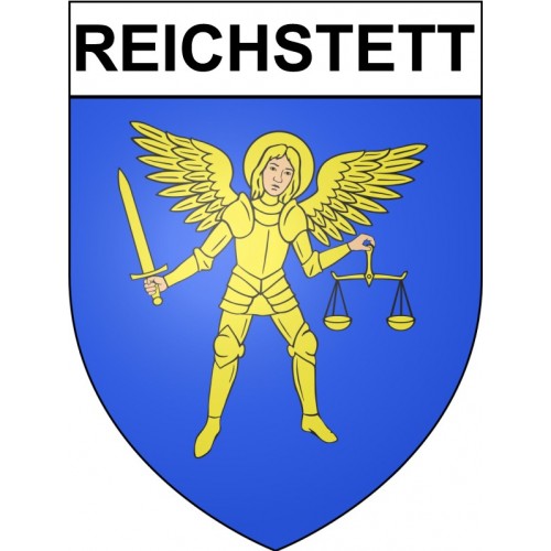 Pegatinas escudo de armas de Reichstett adhesivo de la etiqueta engomada
