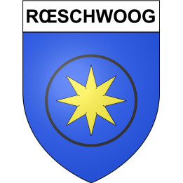 Pegatinas escudo de armas de Rœschwoog adhesivo de la etiqueta engomada