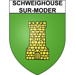 Pegatinas escudo de armas de Schweighouse-sur-Moder adhesivo de la etiqueta engomada