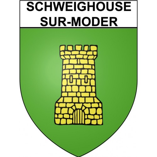 Pegatinas escudo de armas de Schweighouse-sur-Moder adhesivo de la etiqueta engomada