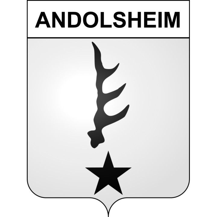 Pegatinas escudo de armas de Andolsheim adhesivo de la etiqueta engomada