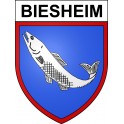 Pegatinas escudo de armas de Biesheim adhesivo de la etiqueta engomada