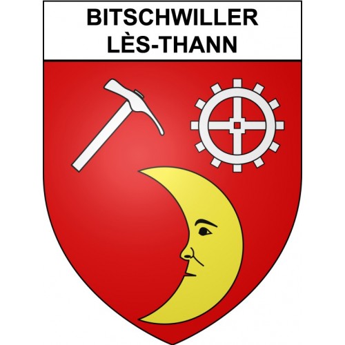 Bitschwiller-lès-Thann 68 ville sticker blason écusson autocollant adhésif