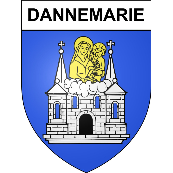 Pegatinas escudo de armas de Dannemarie adhesivo de la etiqueta engomada