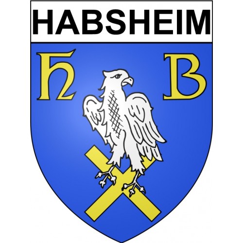 Pegatinas escudo de armas de Habsheim adhesivo de la etiqueta engomada