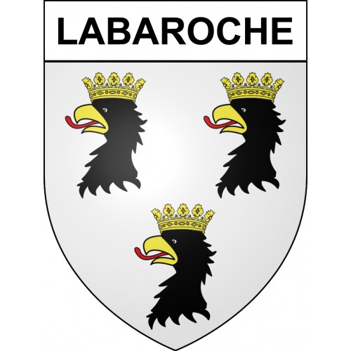 Pegatinas escudo de armas de Labaroche adhesivo de la etiqueta engomada