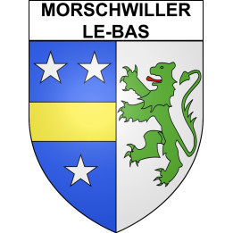Pegatinas escudo de armas de Morschwiller-le-Bas adhesivo de la etiqueta engomada