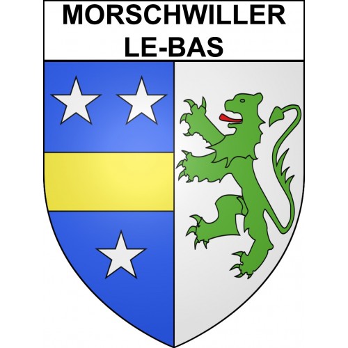 Pegatinas escudo de armas de Morschwiller-le-Bas adhesivo de la etiqueta engomada
