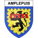 Pegatinas escudo de armas de Amplepuis adhesivo de la etiqueta engomada