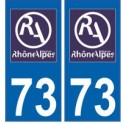 73 Savoie Rhône Alpes nouveau logo autocollant plaque