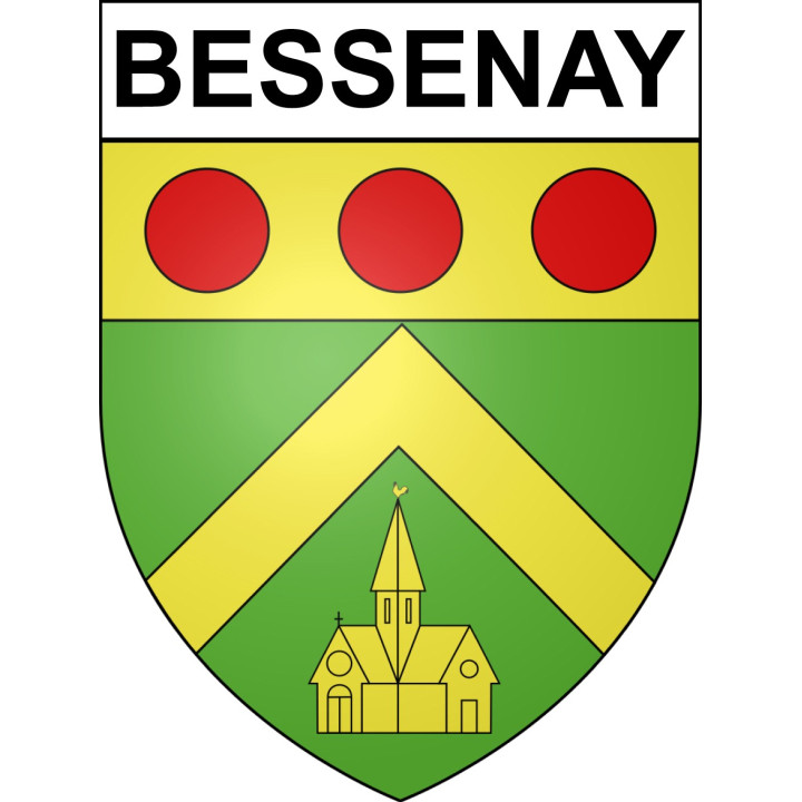 Pegatinas escudo de armas de Bessenay adhesivo de la etiqueta engomada