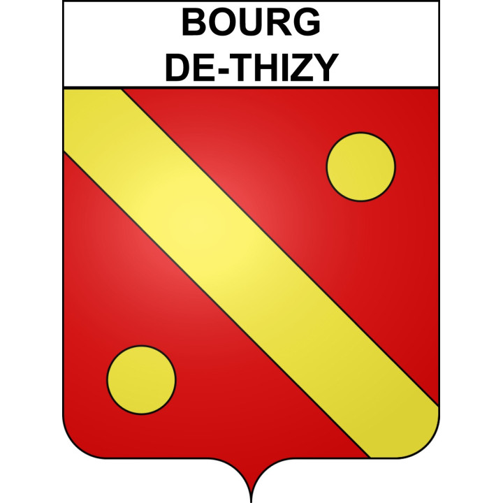 Pegatinas escudo de armas de Bourg-de-Thizy adhesivo de la etiqueta engomada