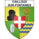 Pegatinas escudo de armas de Cailloux-sur-Fontaines adhesivo de la etiqueta engomada