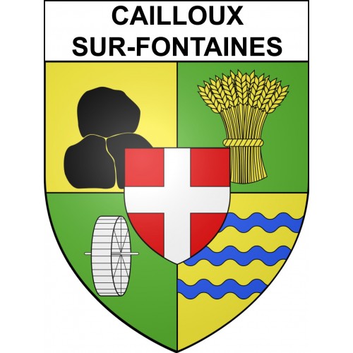 Cailloux-sur-Fontaines 69 ville sticker blason écusson autocollant adhésif