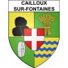 Pegatinas escudo de armas de Cailloux-sur-Fontaines adhesivo de la etiqueta engomada