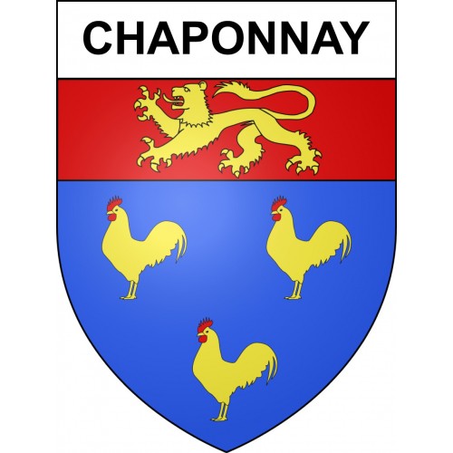 Pegatinas escudo de armas de Chaponnay adhesivo de la etiqueta engomada