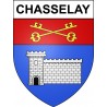 Pegatinas escudo de armas de Chasselay adhesivo de la etiqueta engomada