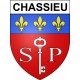 Pegatinas escudo de armas de Chassieu adhesivo de la etiqueta engomada
