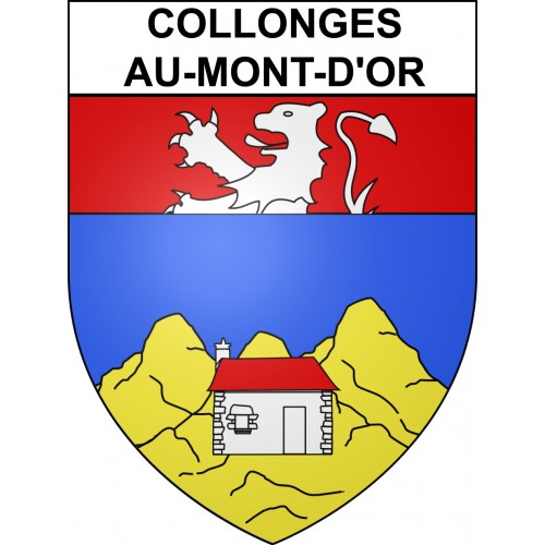 Pegatinas escudo de armas de Collonges-au-Mont-d'Or adhesivo de la etiqueta engomada