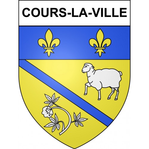 Cours-la-Ville 69 ville sticker blason écusson autocollant adhésif