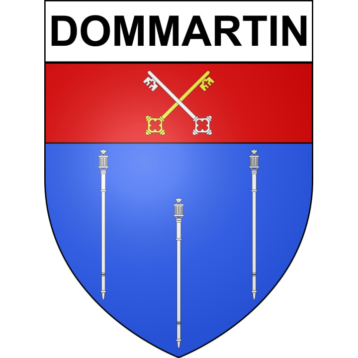 Pegatinas escudo de armas de Dommartin adhesivo de la etiqueta engomada
