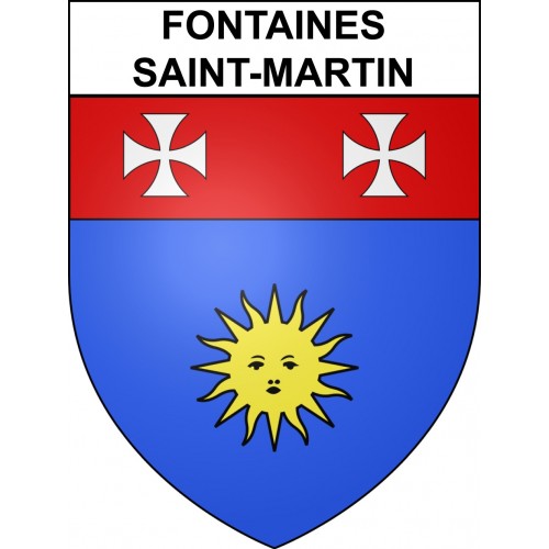 Pegatinas escudo de armas de Fontaines-Saint-Martin adhesivo de la etiqueta engomada