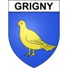 Pegatinas escudo de armas de Grigny adhesivo de la etiqueta engomada